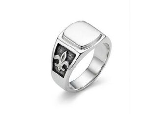 Sello plata flor esmaltado
