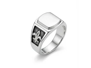 Sello plata flor esmaltado