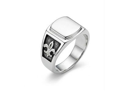 Sello plata flor esmaltado