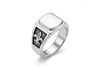 Sello plata flor esmaltado