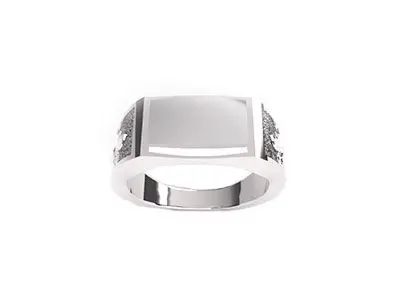 Sello plata cadete flor