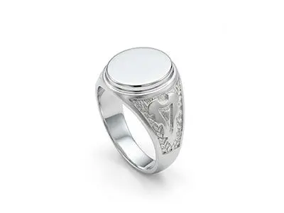 Sello plata redondo hombre