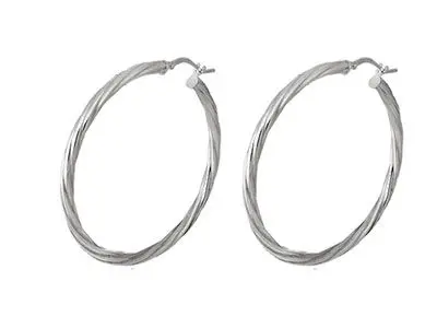 Aros de plata de ley trenzados de 3 x 45mm