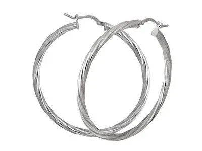 Aros plata trenzados 45mm