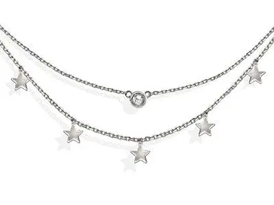 Gargantilla doble plata estrellas