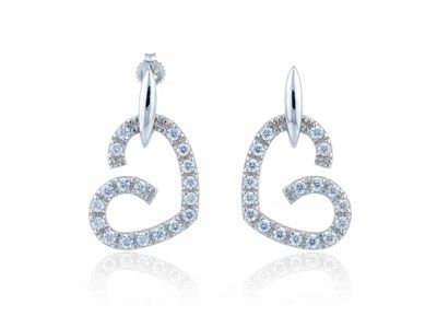 Pendientes grandes oro blanco