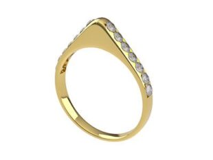 Anillo plata dorada piramidal