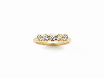 Anillo plata plata chapado DM cinquillo chatones