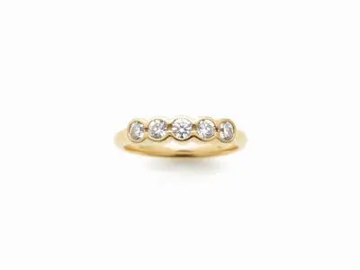 Anillo plata plata chapado DM cinquillo chatones