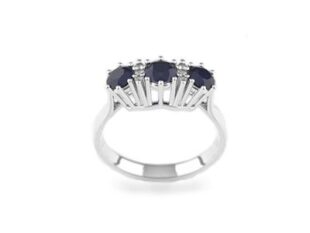 Anillo zafiros brillantes oro