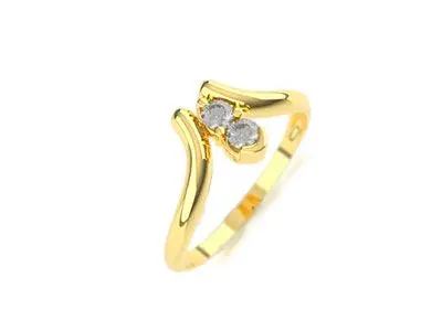 Anillo plata chapado uve