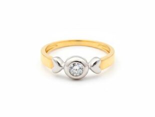 Anillo plata chapado bicolor