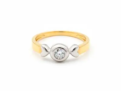Anillo plata chapado bicolor