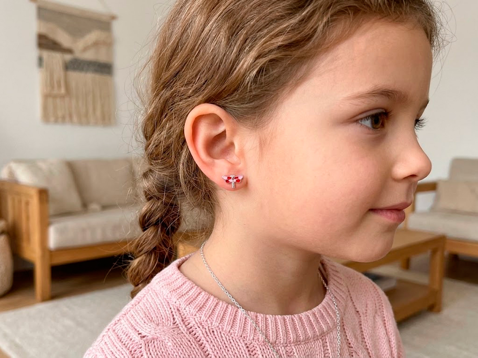 Pendientes plata dormilón esmaltado libélula