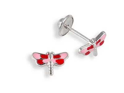 Pendientes plata dormilón libélula