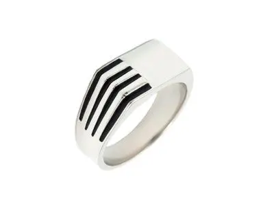 Sello plata franjas esmalte