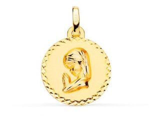 Medalla oro redonda virgen