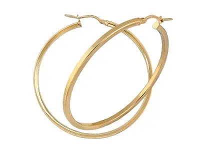 Aros de oro amarillo de tubo cuadrado de 45mm