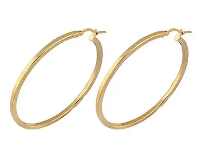 Aros oro tubo cuadrado