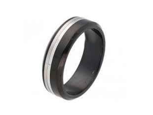 Anillo plano acero negro