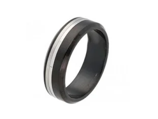 Anillo plano acero negro
