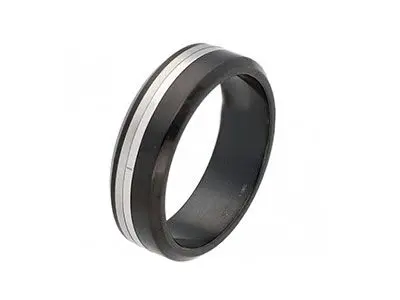 Anillo plano acero negro