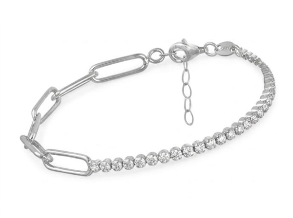 Pulsera plata riviere eslabones