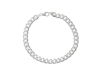 Pulsera plata Barbada plana