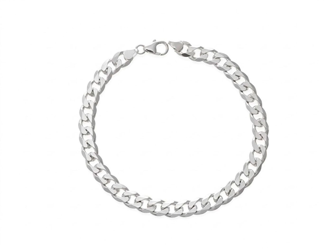 Pulsera plata Barbada plana
