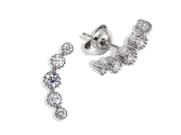Pendientes plata trepadores circonitas