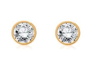 Pendientes chatón dorado circonitas