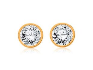 Pendientes chatón dorado 6mm
