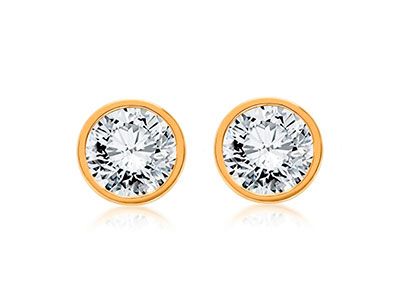 Pendientes chatón dorado 6mm