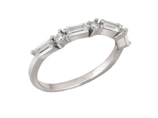 Anillo circonitas redondas baguettes