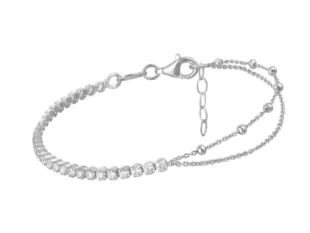 Pulsera plata doble circonitas