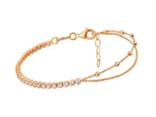 Pulsera doble cadena chapada