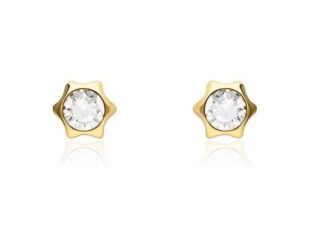 Pendientes estrella oro circonita