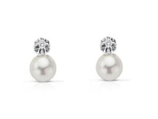 Pendientes oro clásico perla