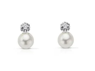 Pendientes oro clásico perla
