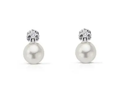 Pendientes oro clásico perla