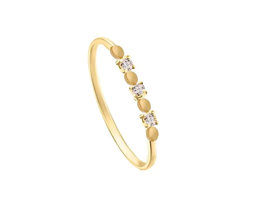 Anillo oro círculos circonitas