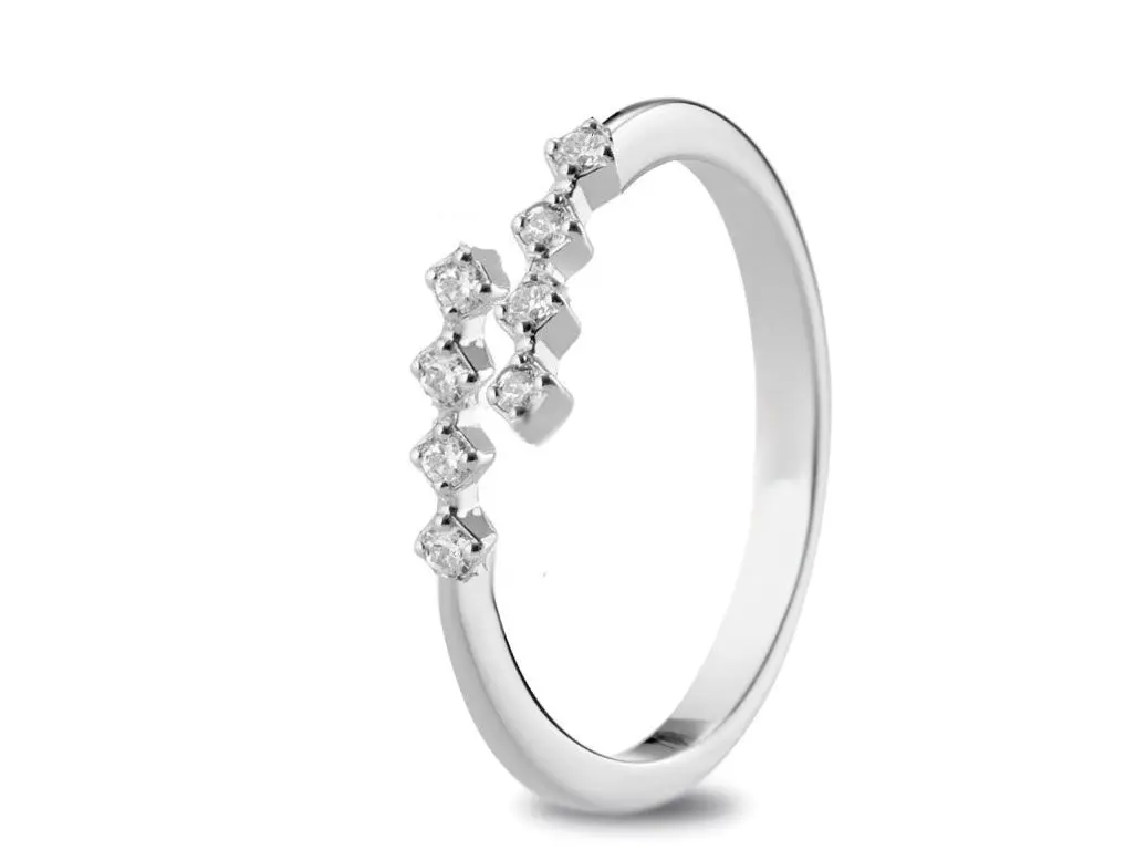 Anillo oro blanco cruzado