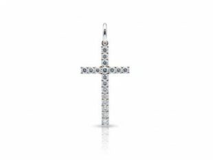 Cruz oro blanco diamantes