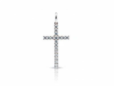 Cruz oro blanco diamantes