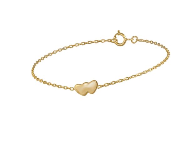Pulsera oro amarillo corazones