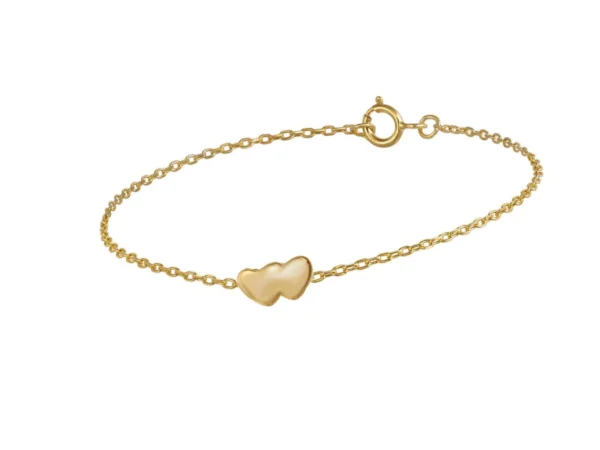 Pulsera oro amarillo corazones