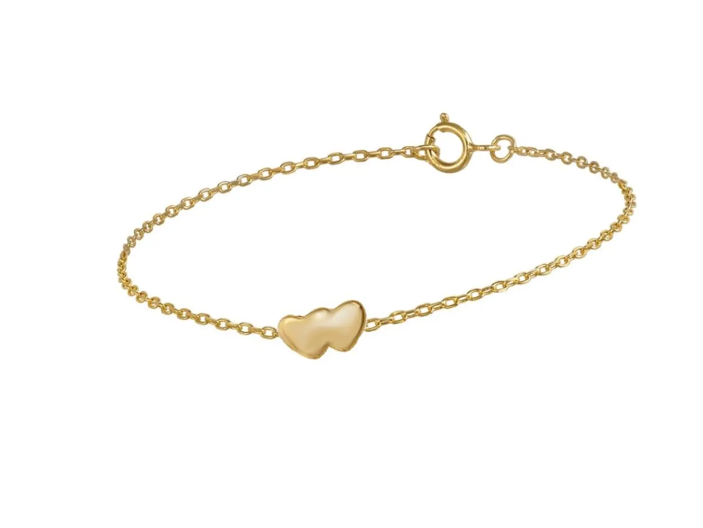 Pulsera oro amarillo corazones