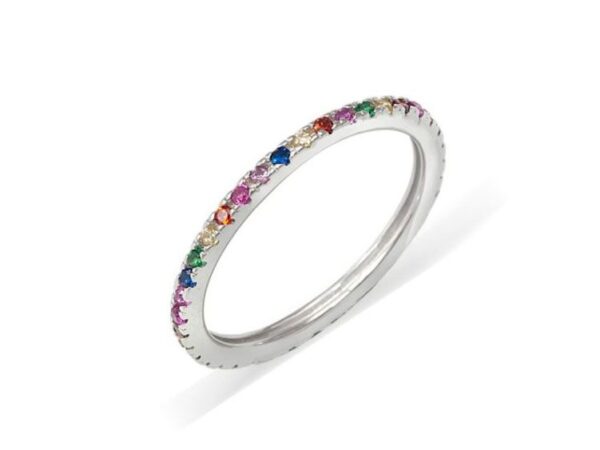 Anillo plata circonitas multicolor