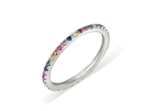 Anillo plata circonitas multicolor