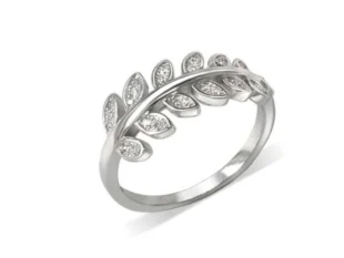Anillo plata hojas circonitas
